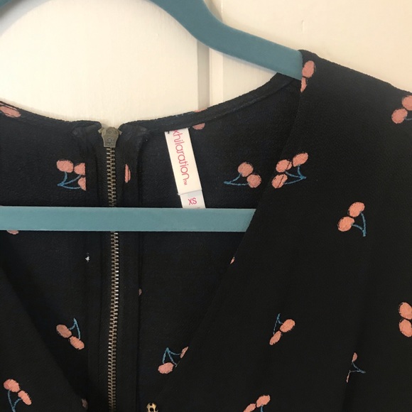 EUC Xhilaration Ruffle Faux Wrap Cherry dress xs - Picture 3 of 8